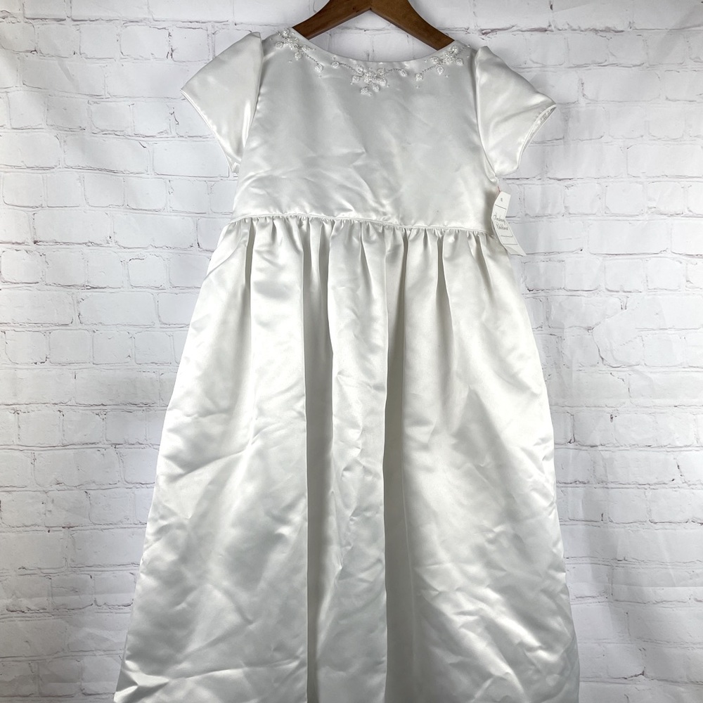 Strasburg Children white formal dress size 7+ NWT